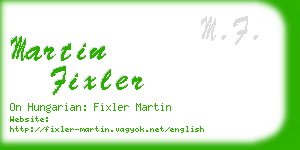 martin fixler business card